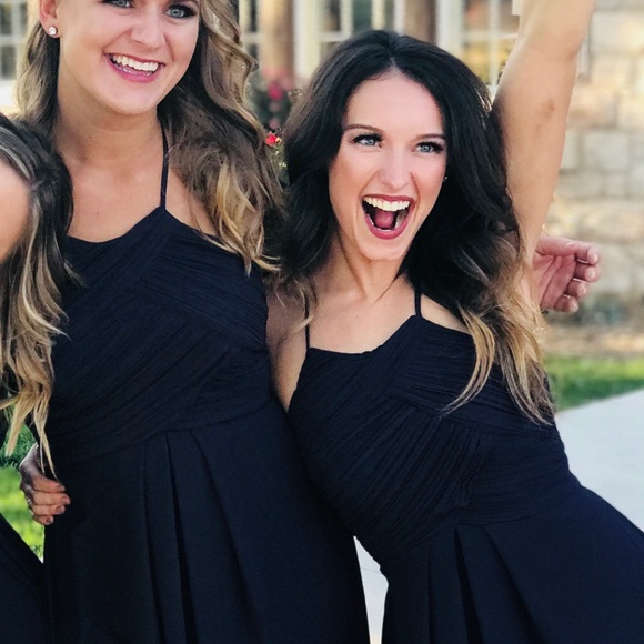 BILL LEVKOFF Chiffon Halter PURPLE dress - Picture 2 of 3